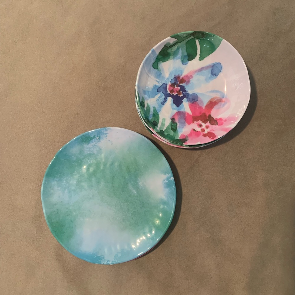 Floral Abstract Bowl/ Plates Set